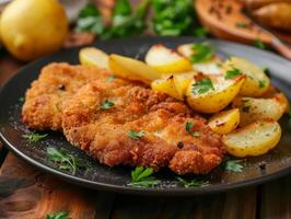 Fried Fish and Potato Plate photo