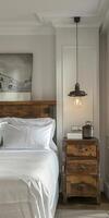 Bedroom With Bed and Nightstand photo
