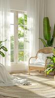 lozano vivo habitación con abundante plantas y mueble foto