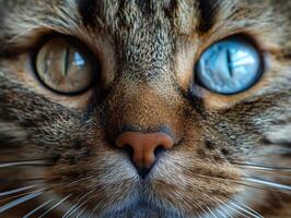 Close-Up of a Cats Face With Blue Eyes photo