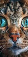 Close-Up of a Cats Face With Blue Eyes photo