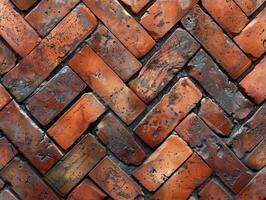 Close up of a brick wall built of bricks photo