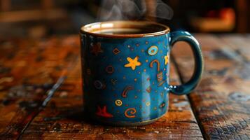 Steaming cup of coffee photo