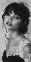 Elegant woman in bra photo