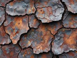 Close up of tree bark with rust photo