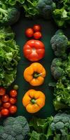 Circular arrangement of various vegetables photo