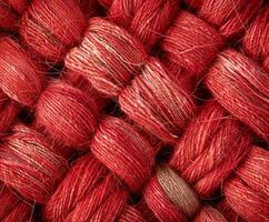 Close up of red yarn photo