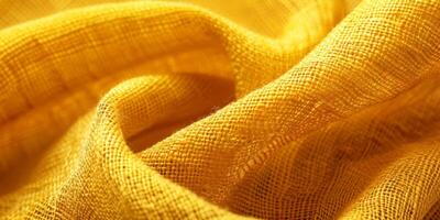 Close up view of yellow fabric photo