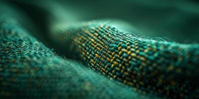 Close up of green and gold colored fabric photo