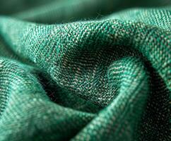 Close up view of green fabric photo