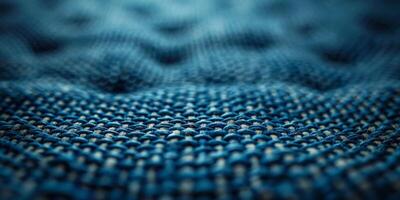 Close up view of blue fabric photo