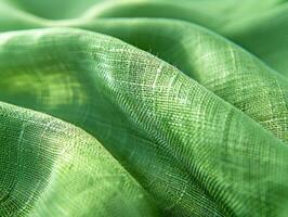 Close up view of green fabric photo