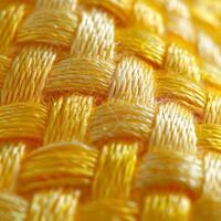 Close up view of yellow woven material photo