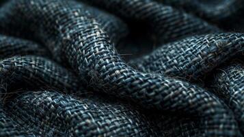Close up view of blue fabric photo