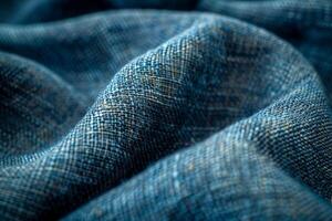 Close up view of blue fabric photo