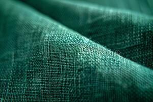 Close up view of green fabric photo