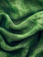 Close up of green fabric photo
