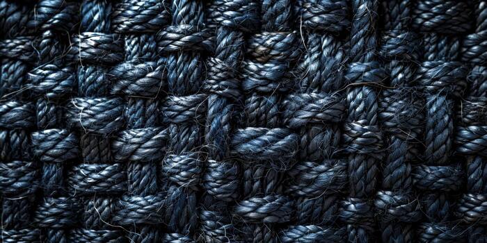 Close up view of a blue rope photo