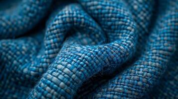 Close up shot of blue fabric photo