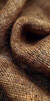 Close up view of brown fabric photo
