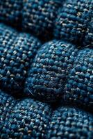 Close up view of blue fabric photo