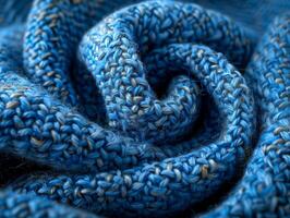 Close up view of blue fabric photo