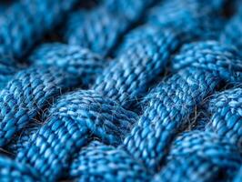 Close up view of a blue rope photo