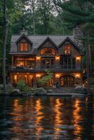 House floating on water photo