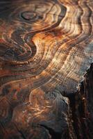 Cross-section of cut wood photo