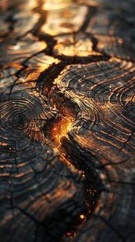 Detailed close-up of a tree stump photo