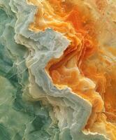 Close up of an orange and green marble photo