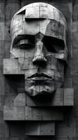 Sculpture of a mans face photo