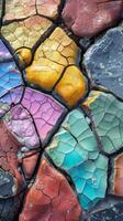 Close up of a colorful rock wall photo