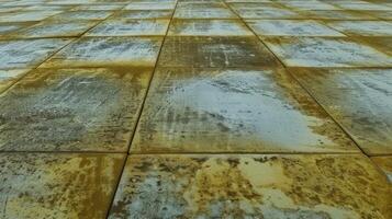 Yellow and white tiled floor photo