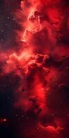 Red sky filled with stars and clouds photo