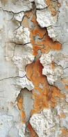 Close up of peeling paint on a wall photo