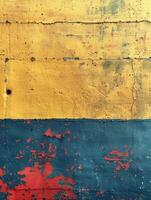 Peeling paint on wall close up photo