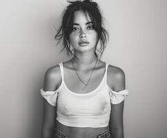Woman in crop top photo