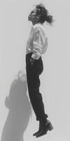 Woman jumping in the air photo