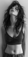 Woman with closed eyes photo