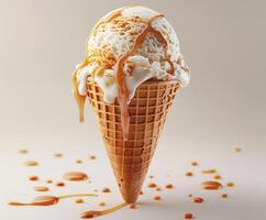 Salted Caramel Ice Cream With Caramel Drizzles photo