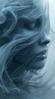Womans face painting with smoke photo