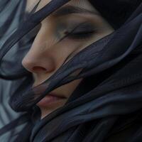 Woman with eyes closed photo