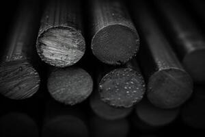 Group of metal rods aligned together photo