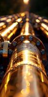 Close up of illuminated pipe photo