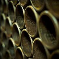 Stack of metal pipes photo