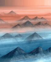 Majestic mountain range in the distance photo
