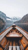 Boat floating in water photo