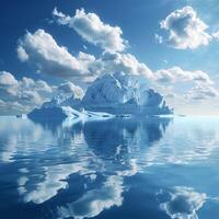 Enormous iceberg floating in the middle of the ocean photo