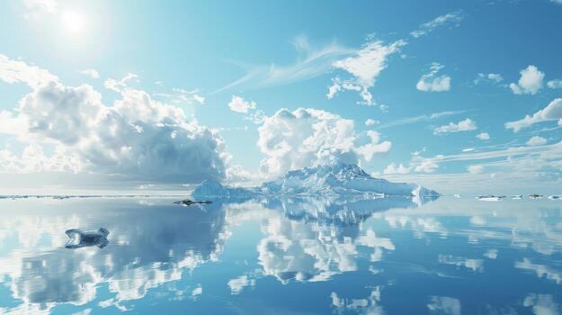 Massive iceberg floating on body of water photo